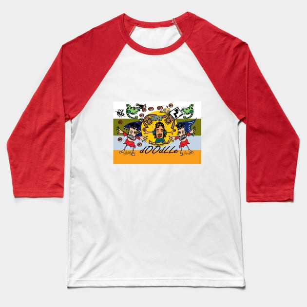 happy ending doodle design Baseball T-Shirt by  FAYORIN